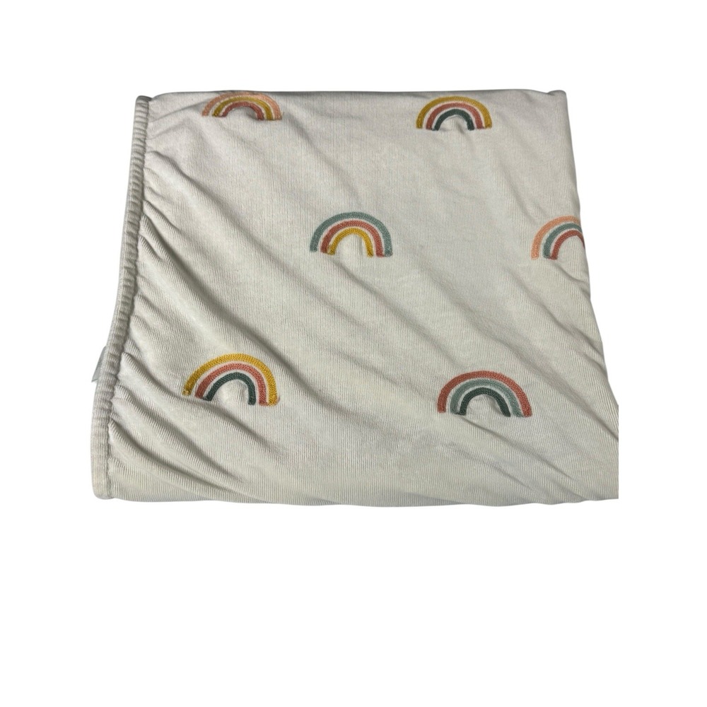Cloud Island Cream Soft Velour Embroidered Rainbows Baby‎ Blanket  Target 30x40"